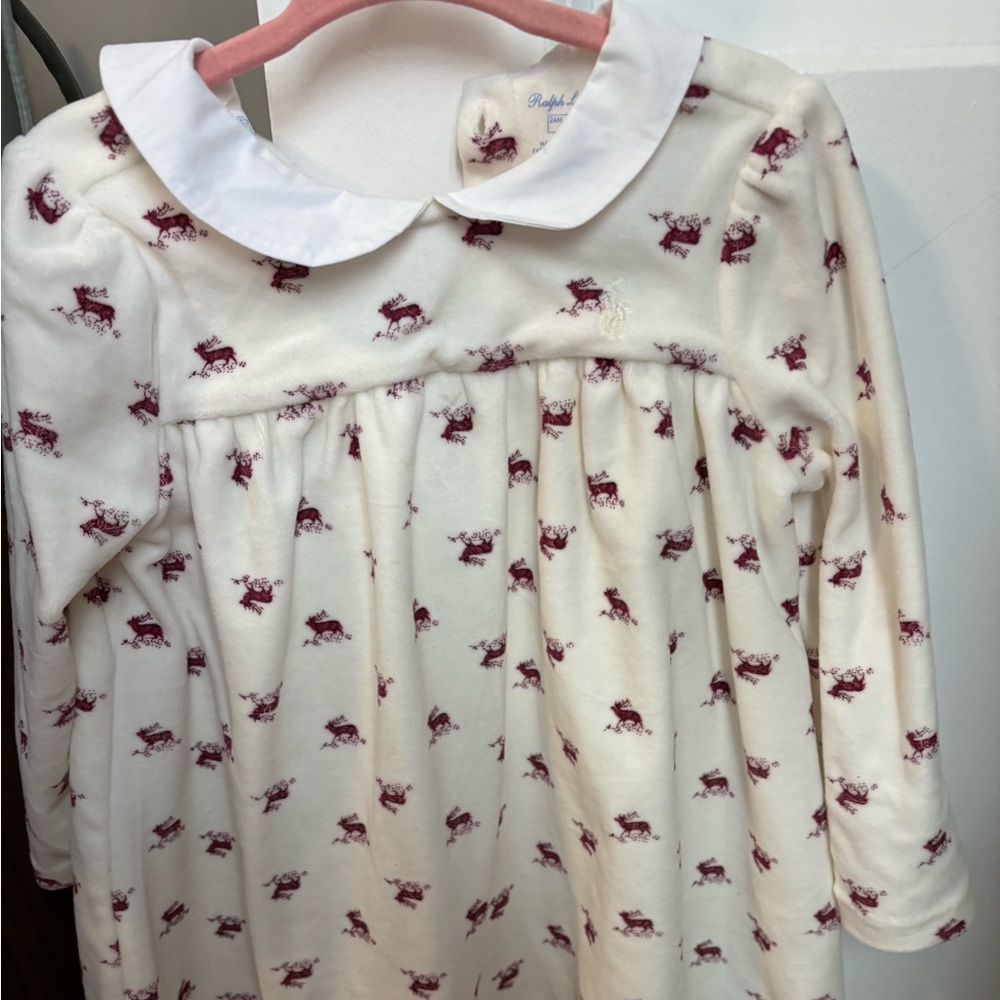 White Dress with Red Horse Print